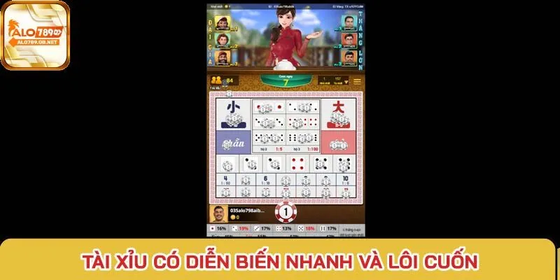 Tài Xỉu có diễn biến nhanh và lôi cuốn