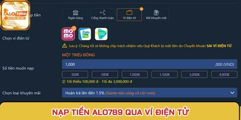 Nạp tiền ví điện tử